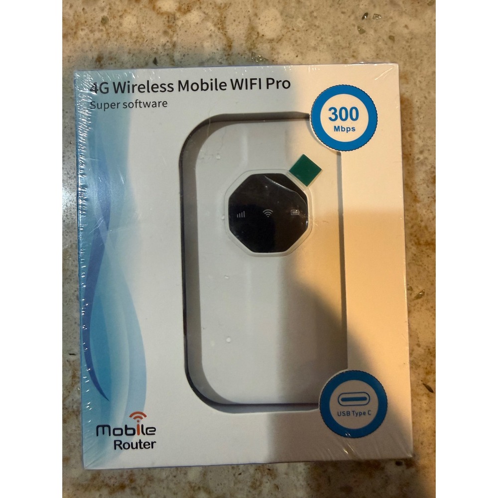4G Wireless Mobile WIFI Pro 300Mbps LTE MIFI Router Hotspot USB Type C White